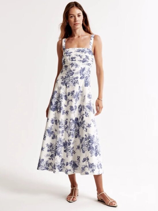 Abercrombie & Fitch Dresses & Skirts - Abercrombie & Fitch Emerson Fit & Flare Linen Midi Dress